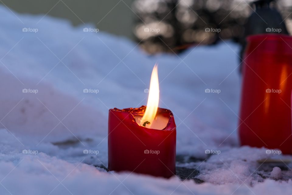 candle in the snow