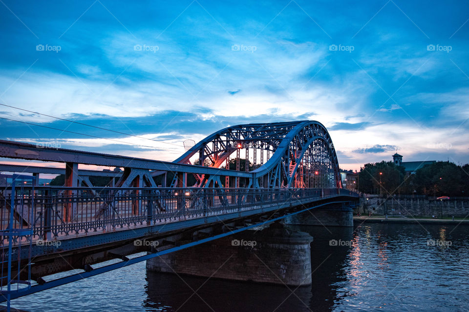 Jozef Pilsudzki bridge in Krakow, it is part of the Kazimierz district in Krakow.