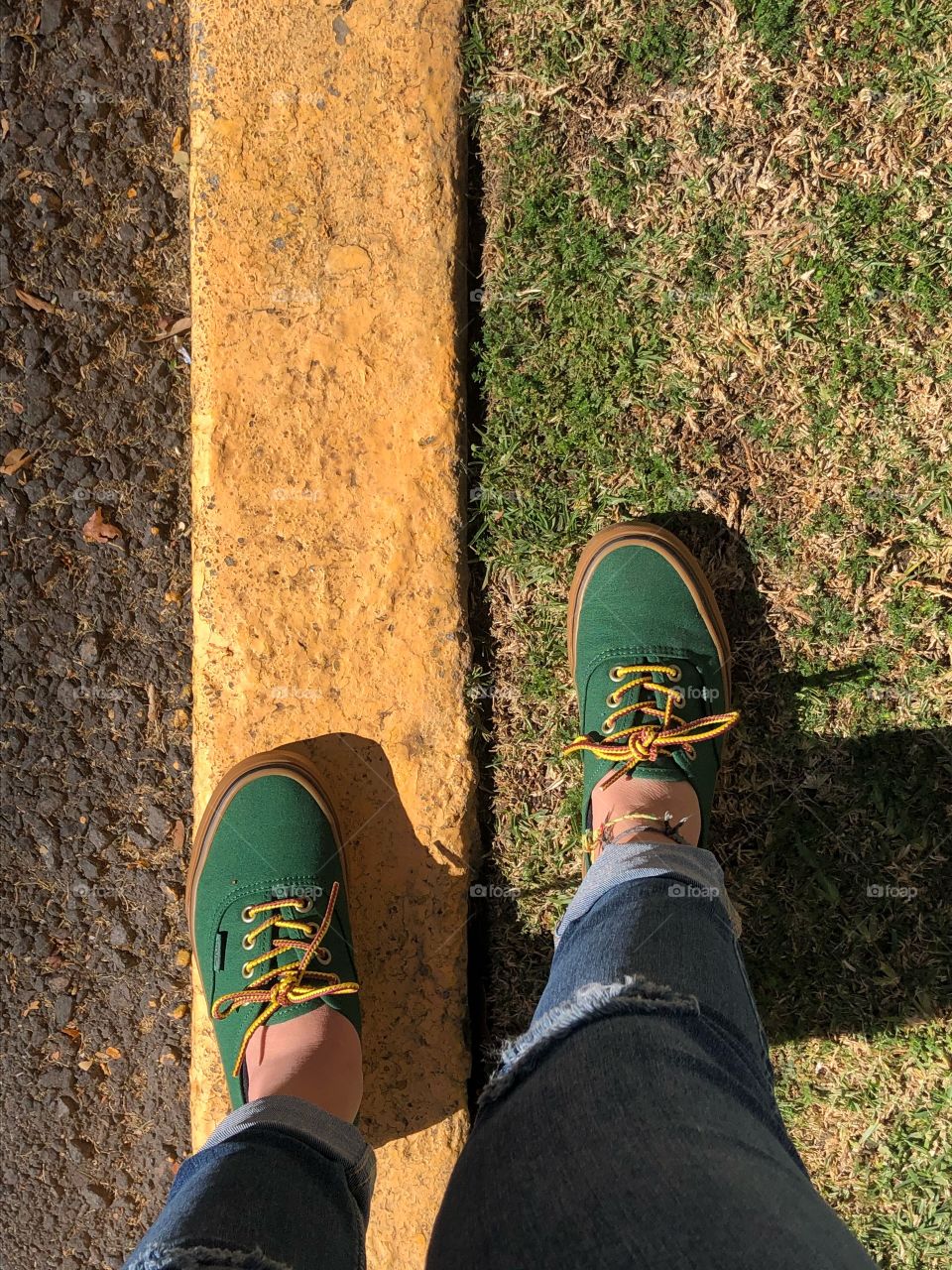 Steps in the grass vans shoes