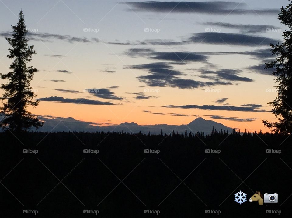 Alaskan Mountain Range Sunset 