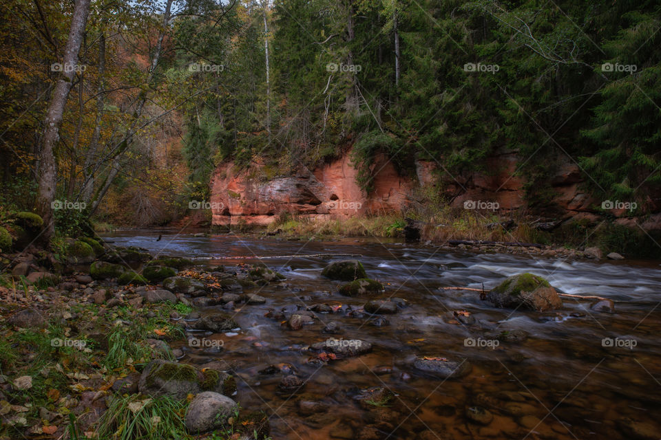 Autumn. River. Rocks.