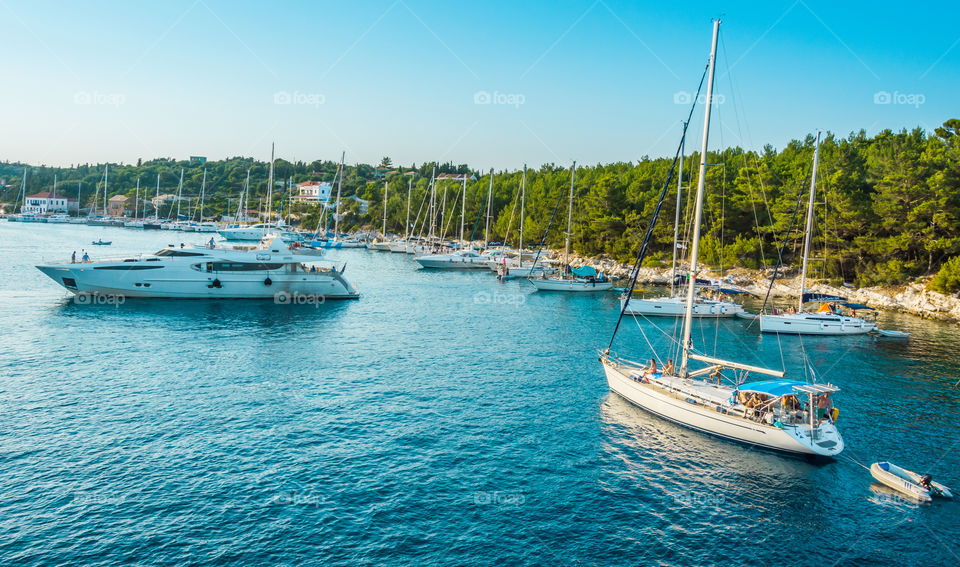 Boats at Fiskardo bay