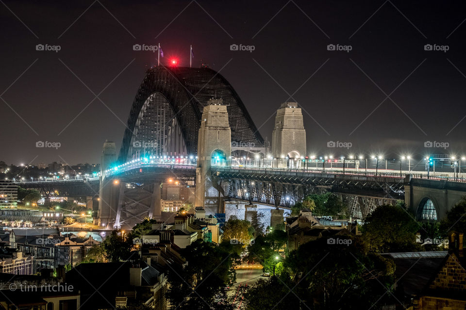 Sydney Harbour Bridge before sunrise