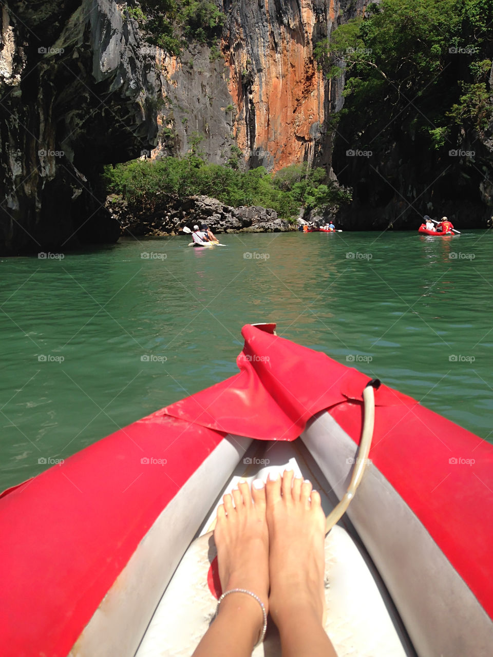 Swimming in boat 