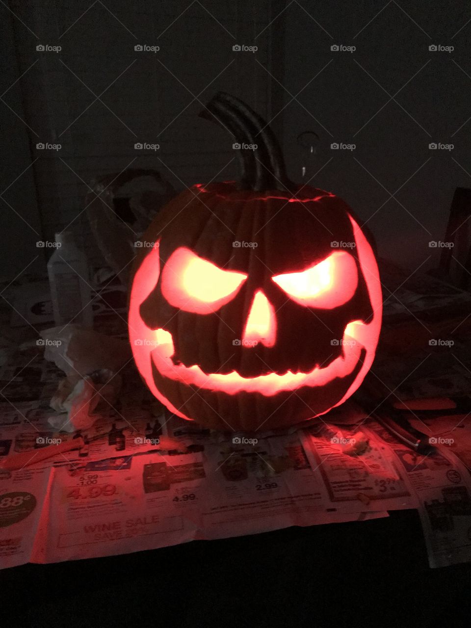Scary Evil Halloween Pumpkin 