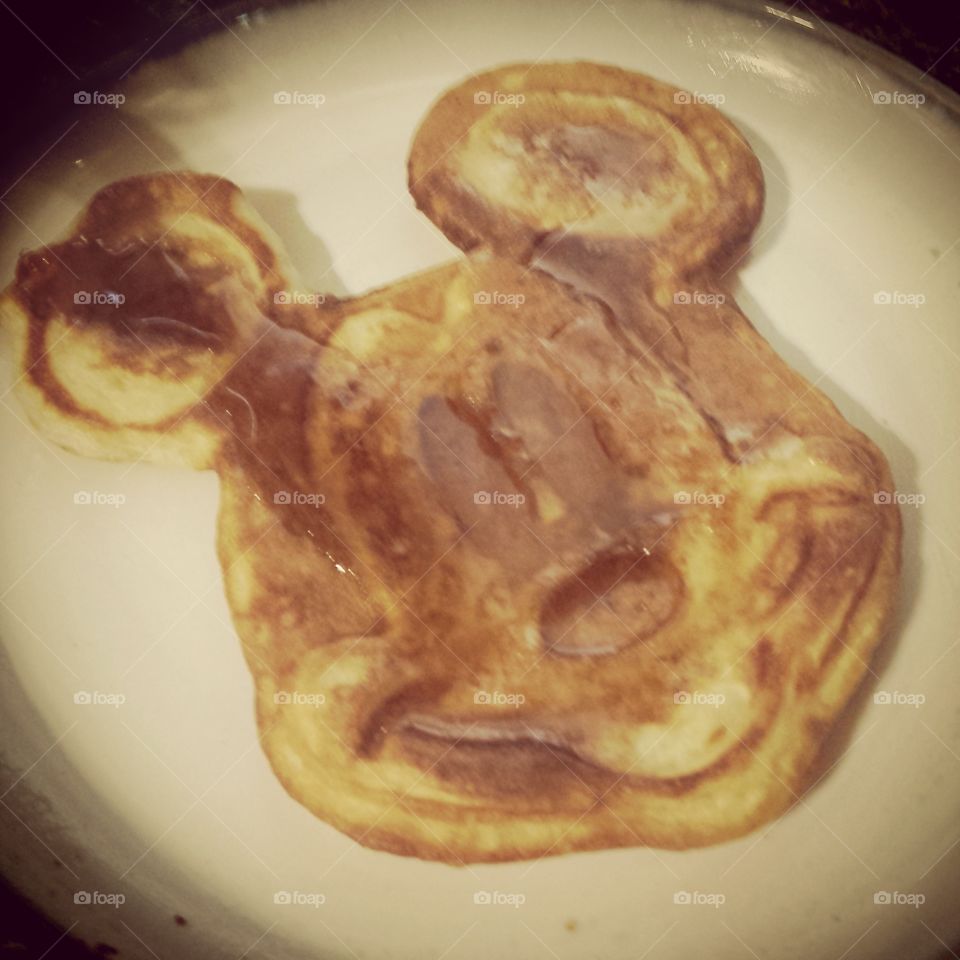 Cartoon Mouse Waffle. My favorite breakfast! Mickey waffles.