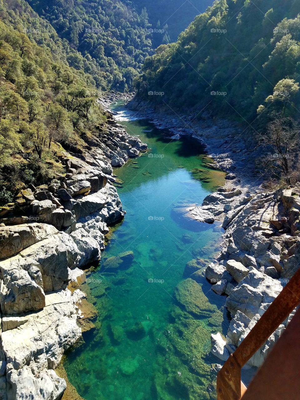 Clear swimming hole on the river