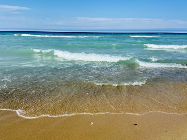 Lake Superior Sandy beach and blue water waves