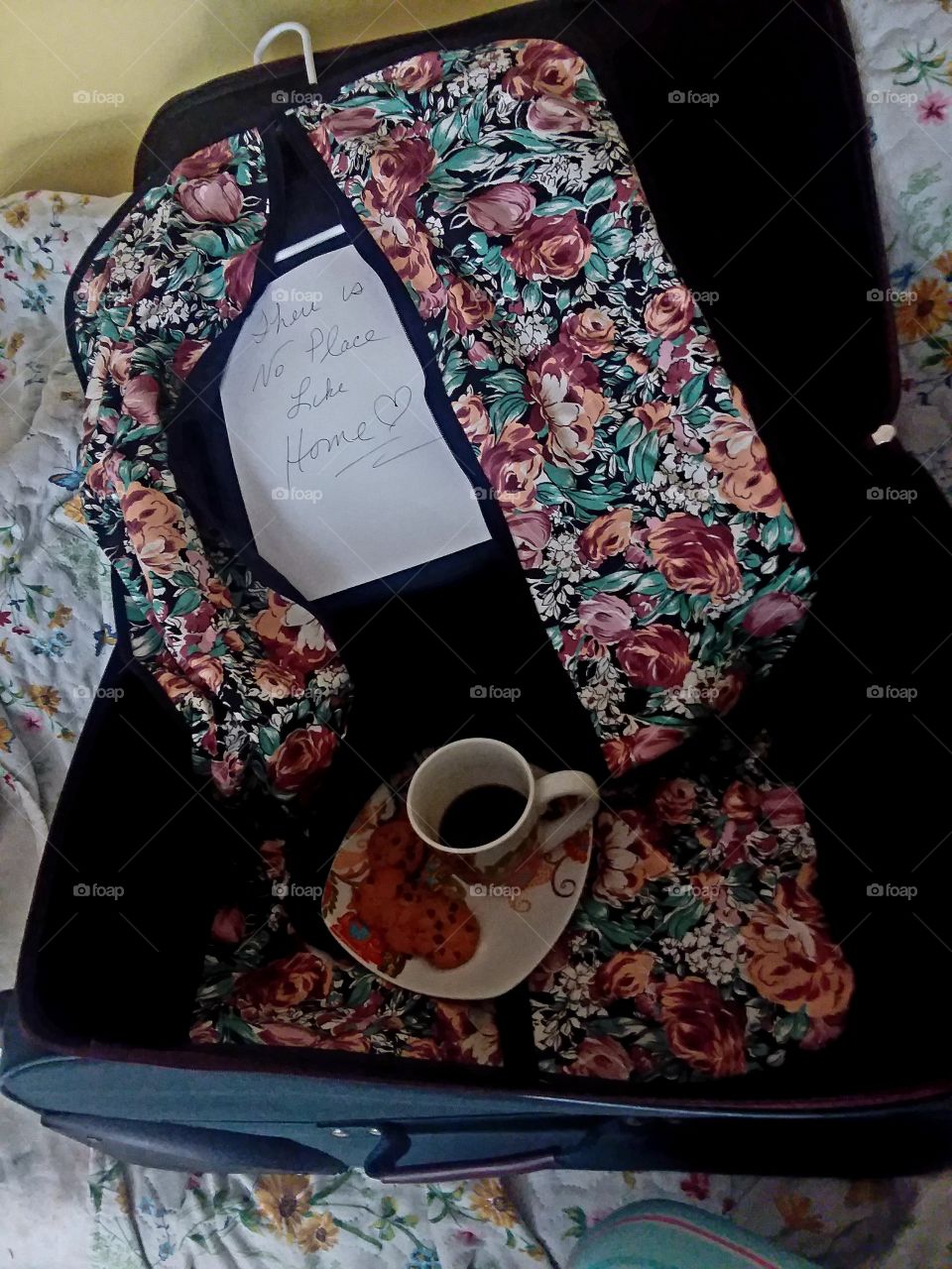 took photo ate the cookies, drank the coffee. Going to be a great vacation