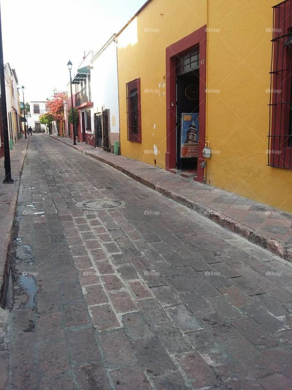 a lonely old street from an old town in Mexico