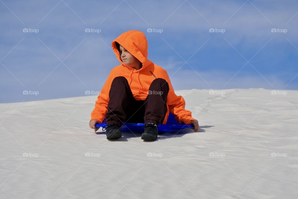 Sand sledding 