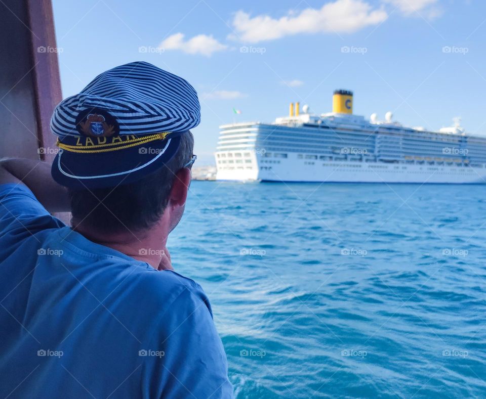 Watching the sea onboard