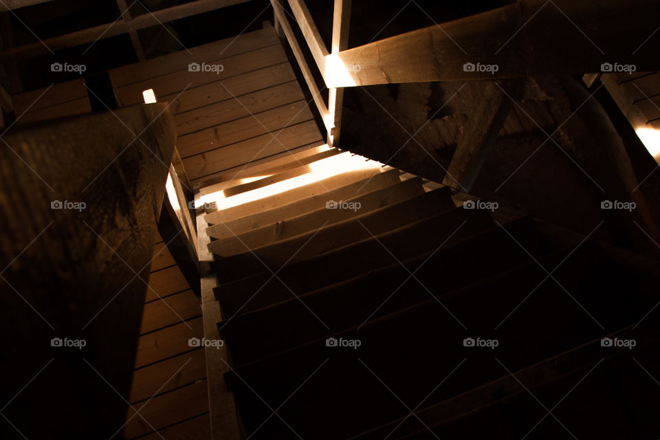 Stairs in the old tower