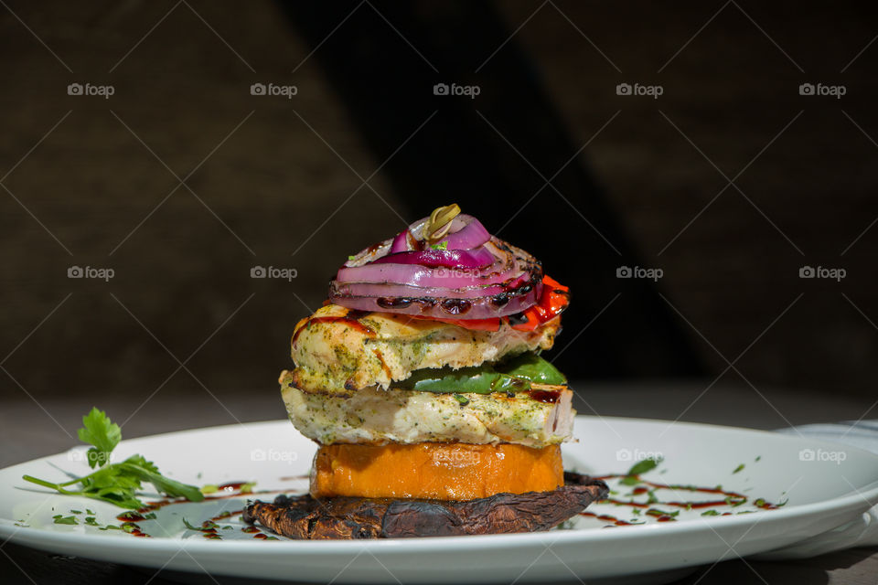 Plated Fish Stacked Presentation