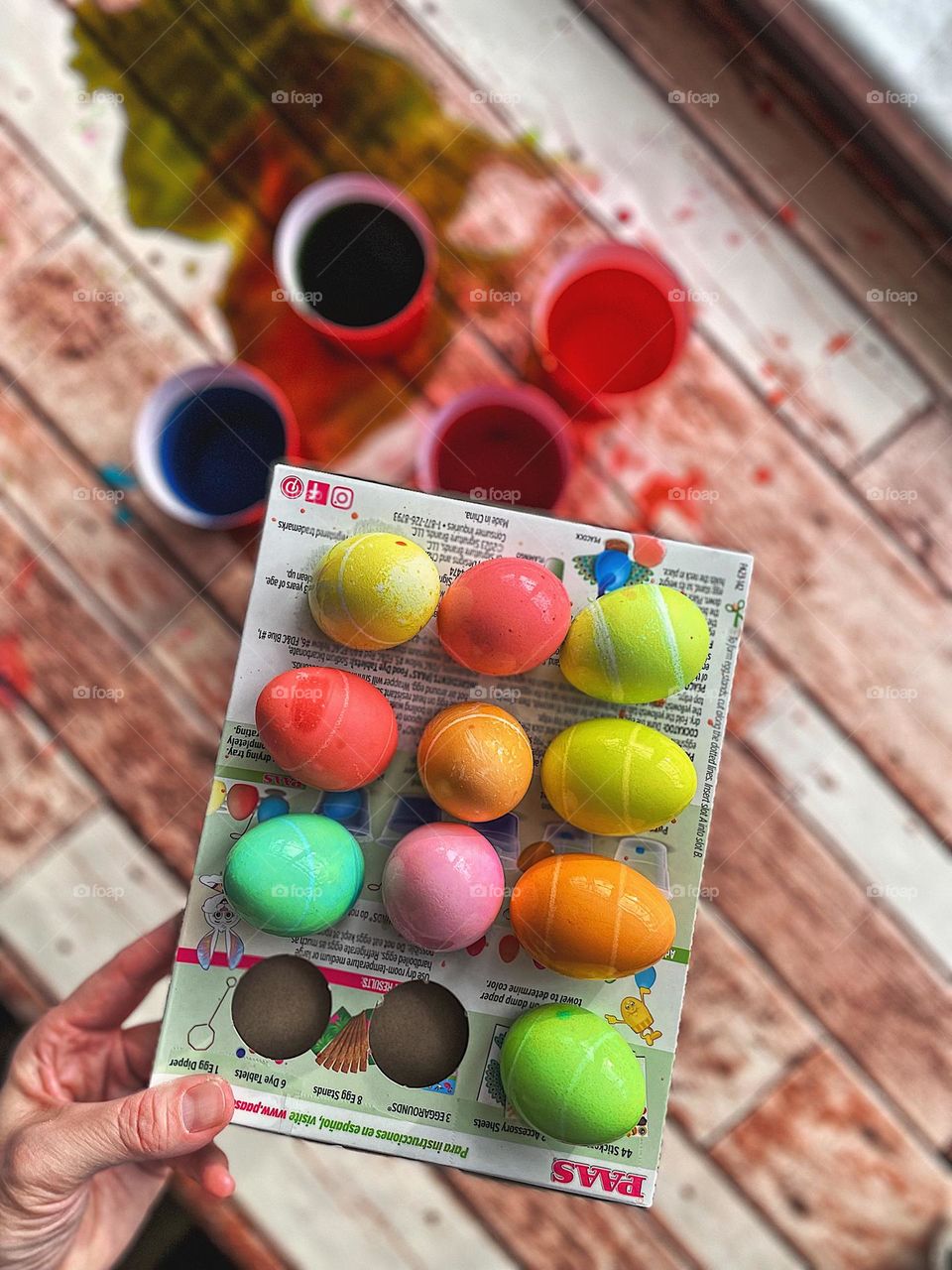 Colorful Easter eggs with toddlers, dying eggs with children, making colorful eggs for Easter celebration, finding colorful eggs for Easter, bright and colorful Easter eggs 