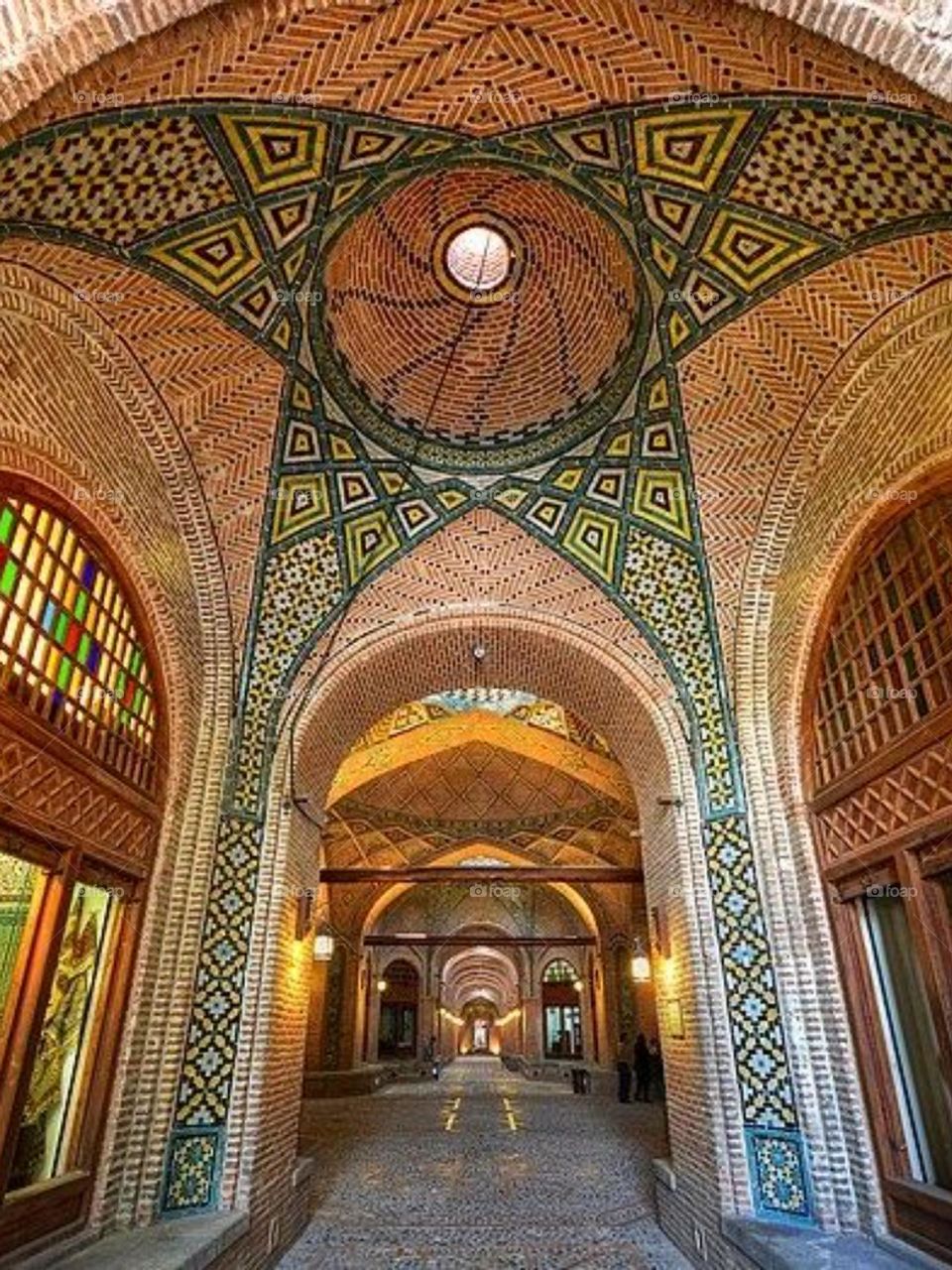 A beautiful old market with traditional architecture and brick walls and Moghrans architectural style