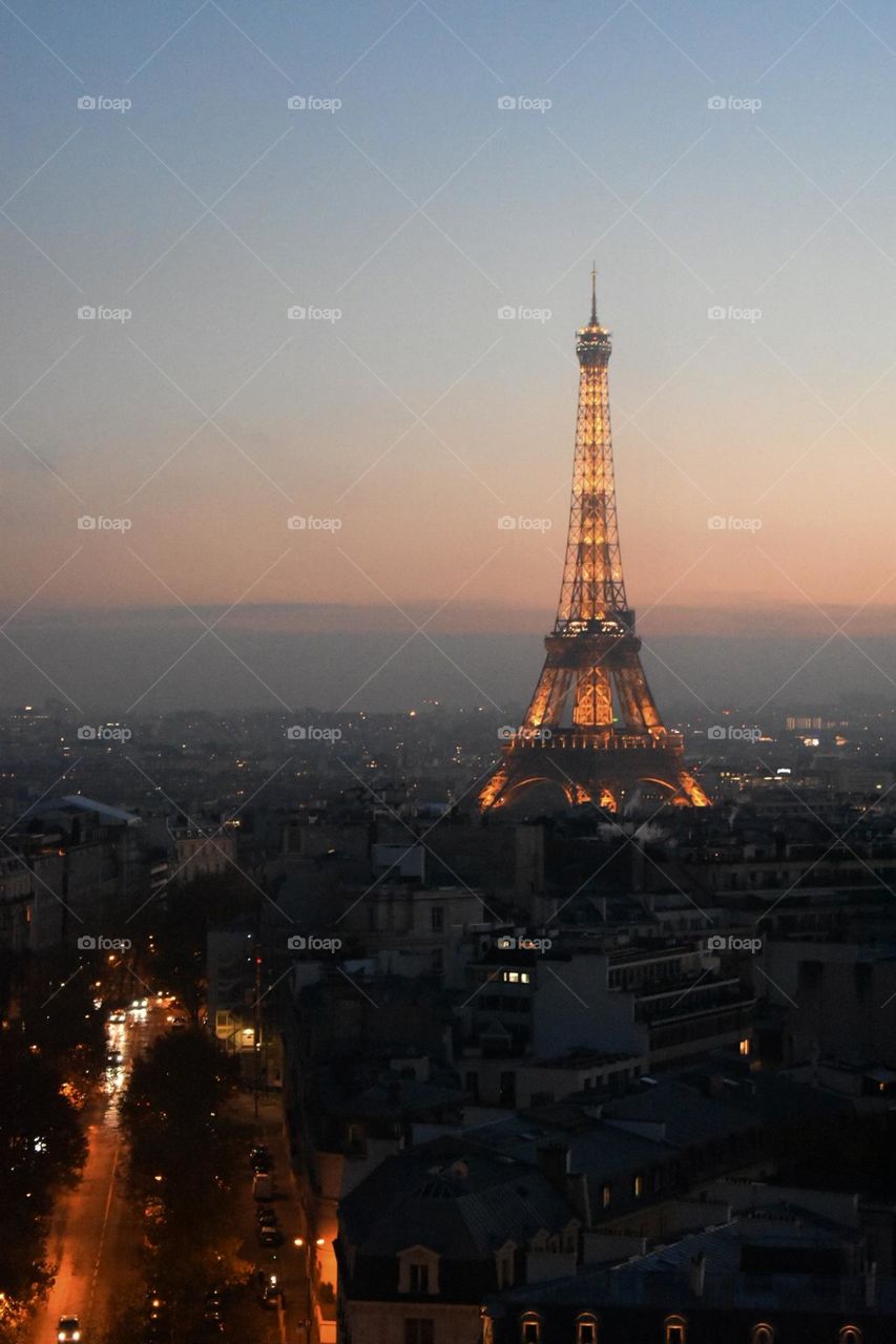 Eiffel tower from above