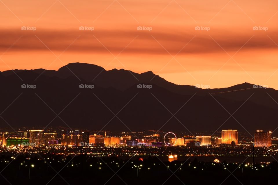 Las Vegas Cityscape Sunset 