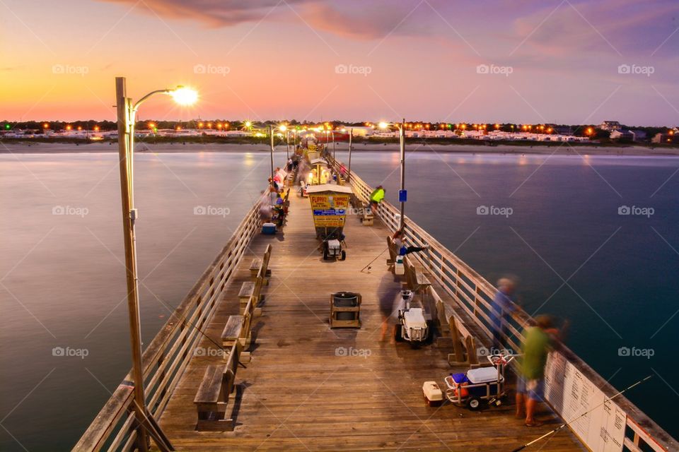 Fishing pier at dusk