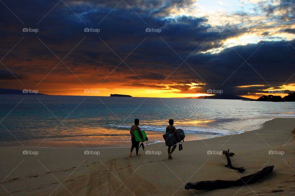 Sunset, Water, Beach, Sun, Dawn