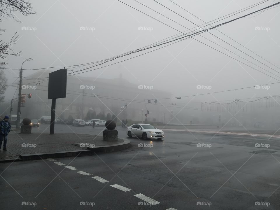 fog in the city