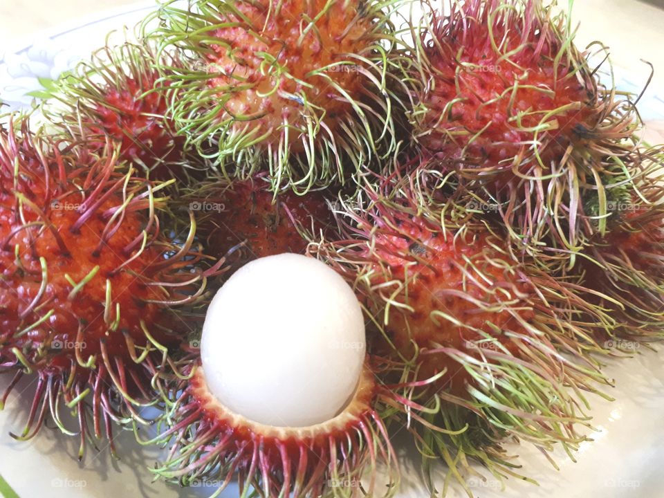 Close up of Rambutan