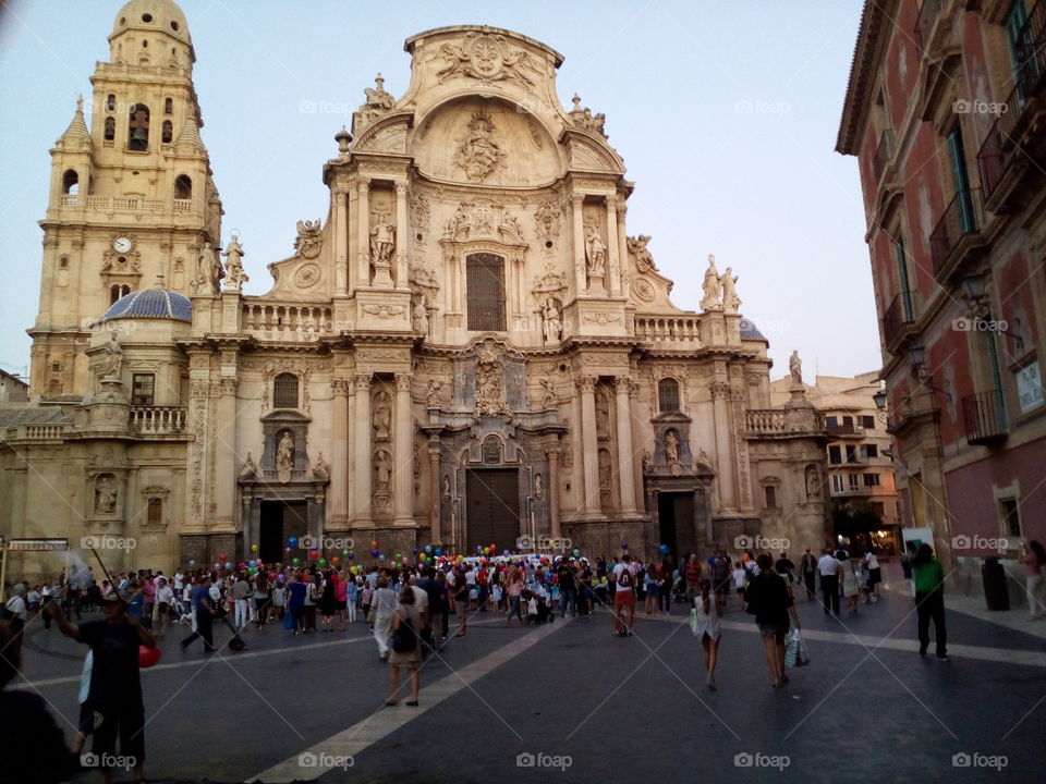Cathedral Church of Saint Mary in Murcia & balloons