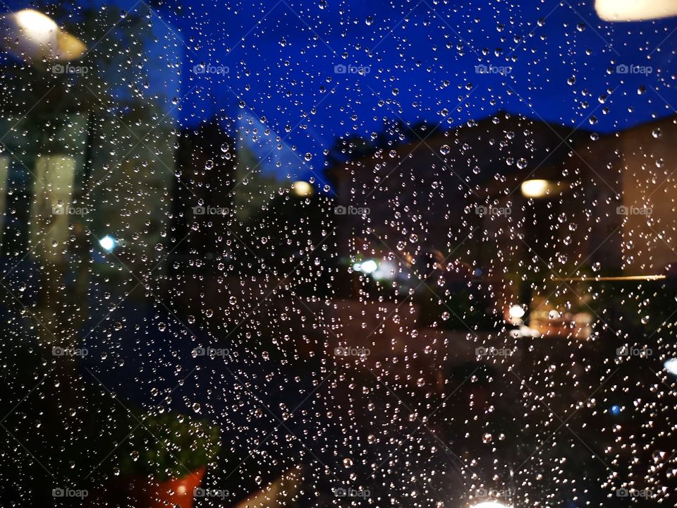 Rain drops on the window