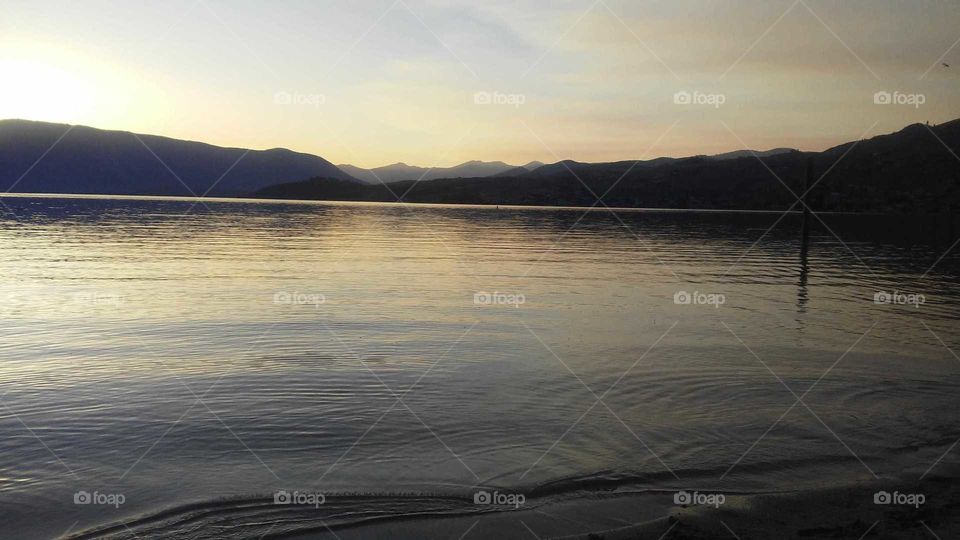 Sunset on Lake Chelan, Chelan, Washington, USA