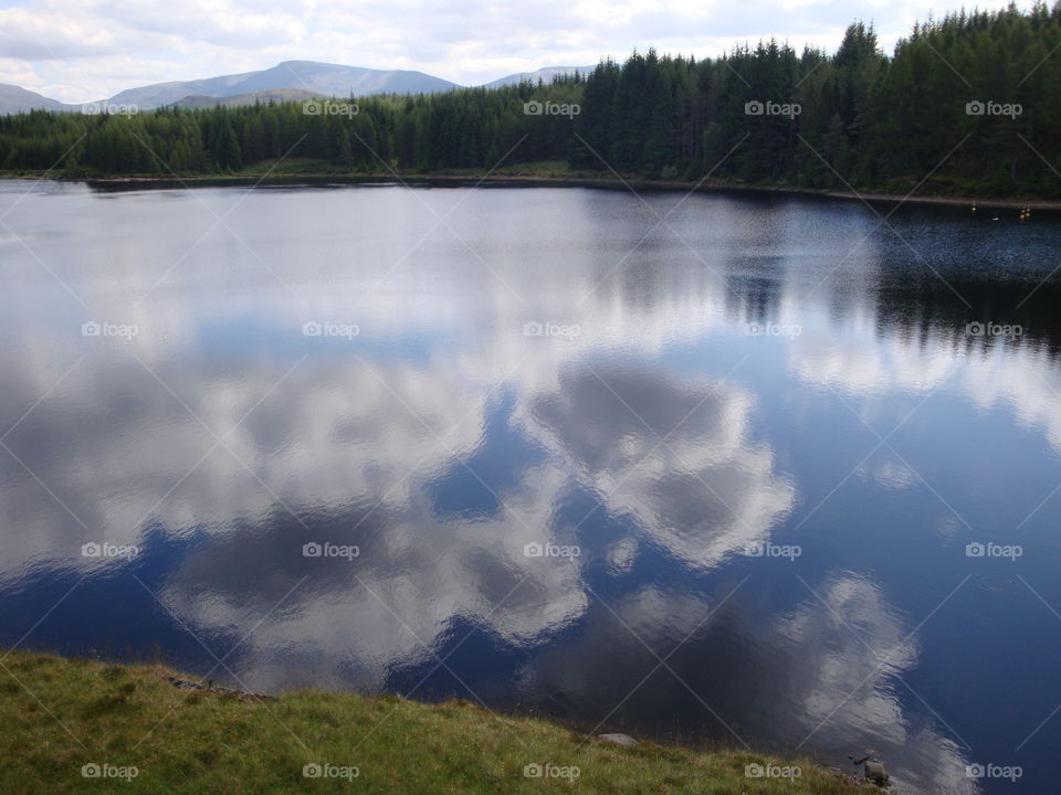 Clouds reflecting on the lake