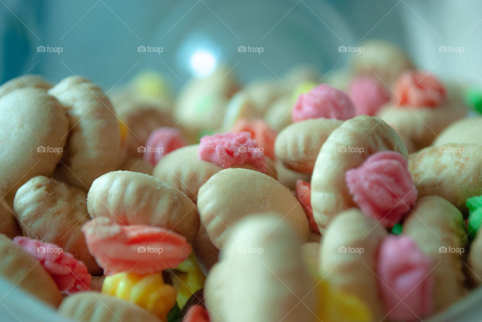 Cookies with colorfull candy topping