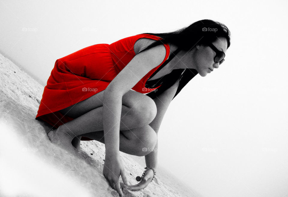 beach fashion red dress by dodsongallery