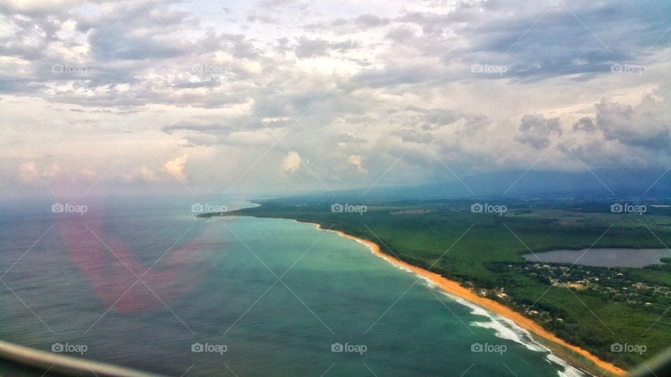 Coastline of San Juan headed to JFK