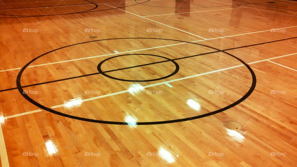 Basketball mid court