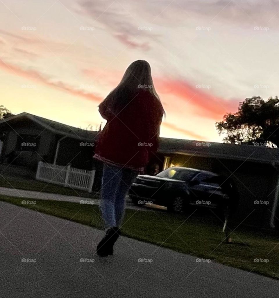 Me walking during sunset