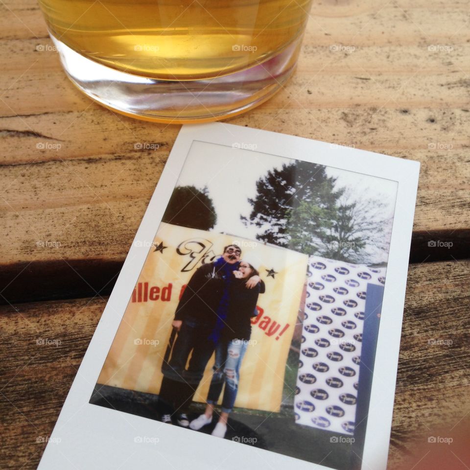 Polaroid love. Beer and a Polaroid