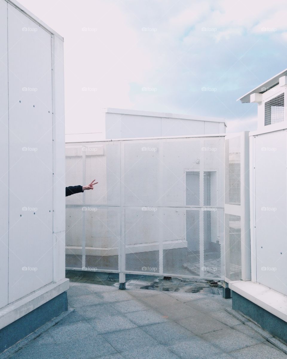 View of a person's hand gesturing