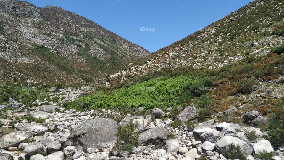 Stone path between two hills
