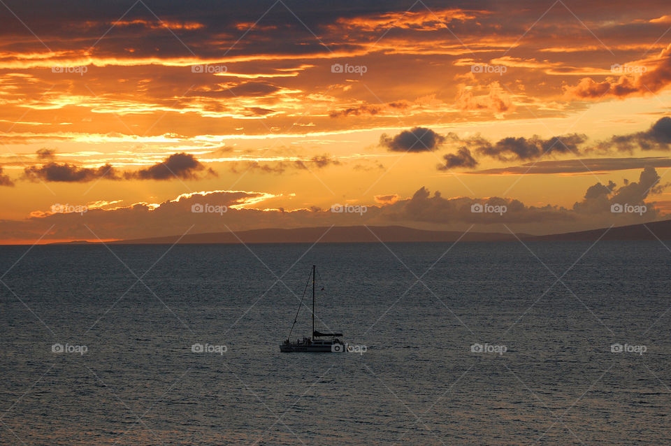 Sunset at Ka'anapali Beach, Maui. 