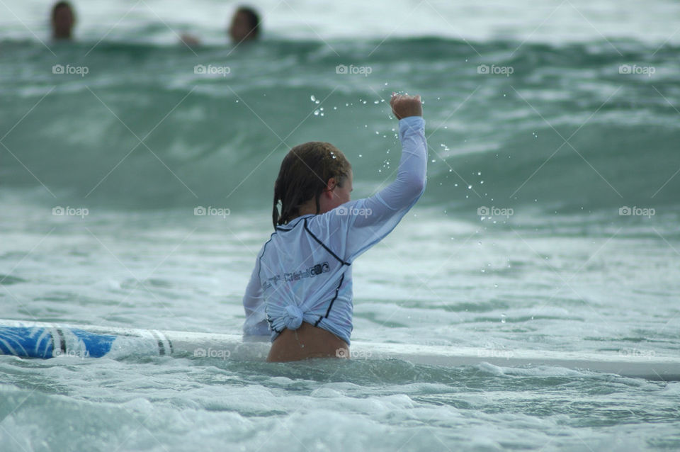 ocean girl surfing surf by darrellperry