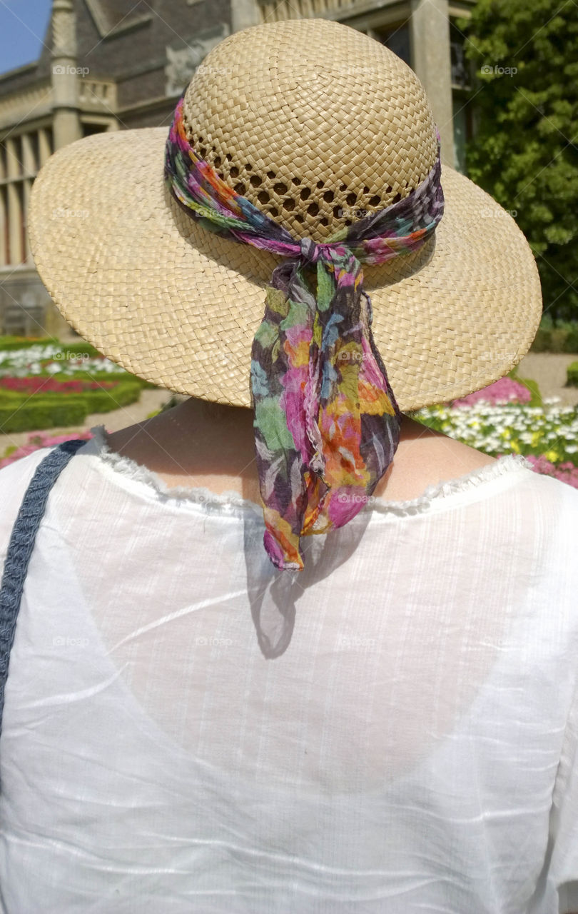 Woman. Straw hat