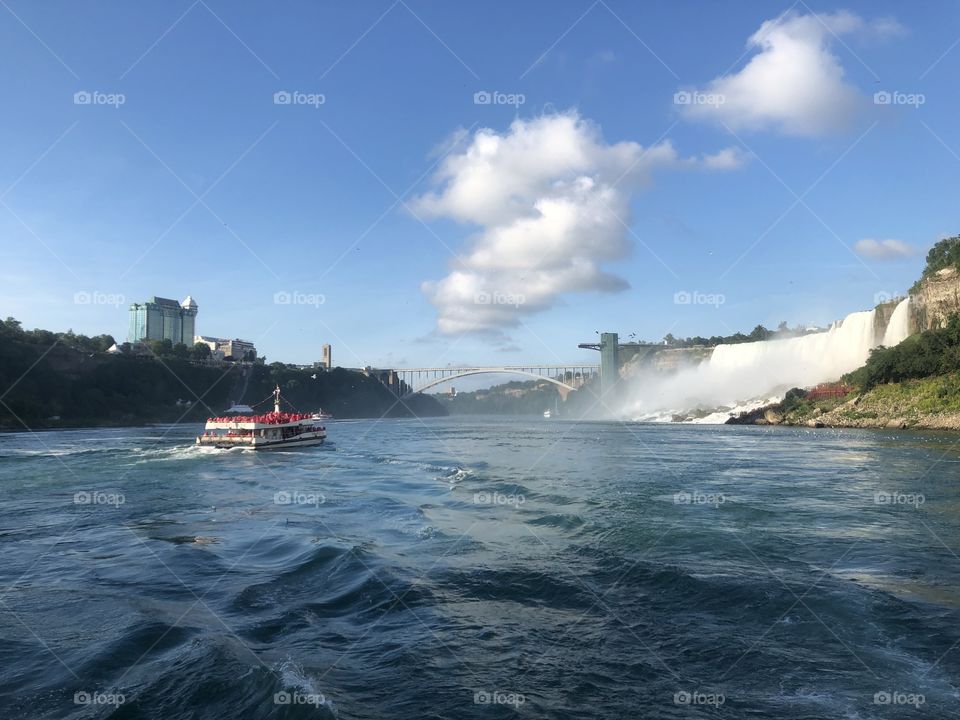 Niagara river with Falls view