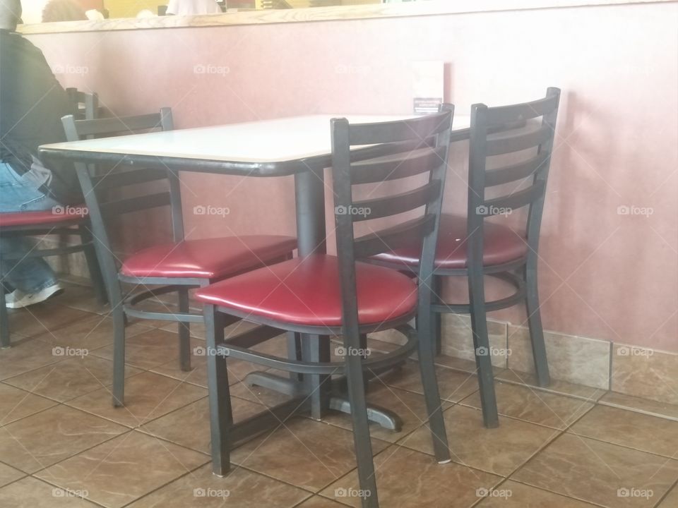 lonely table and chairs
