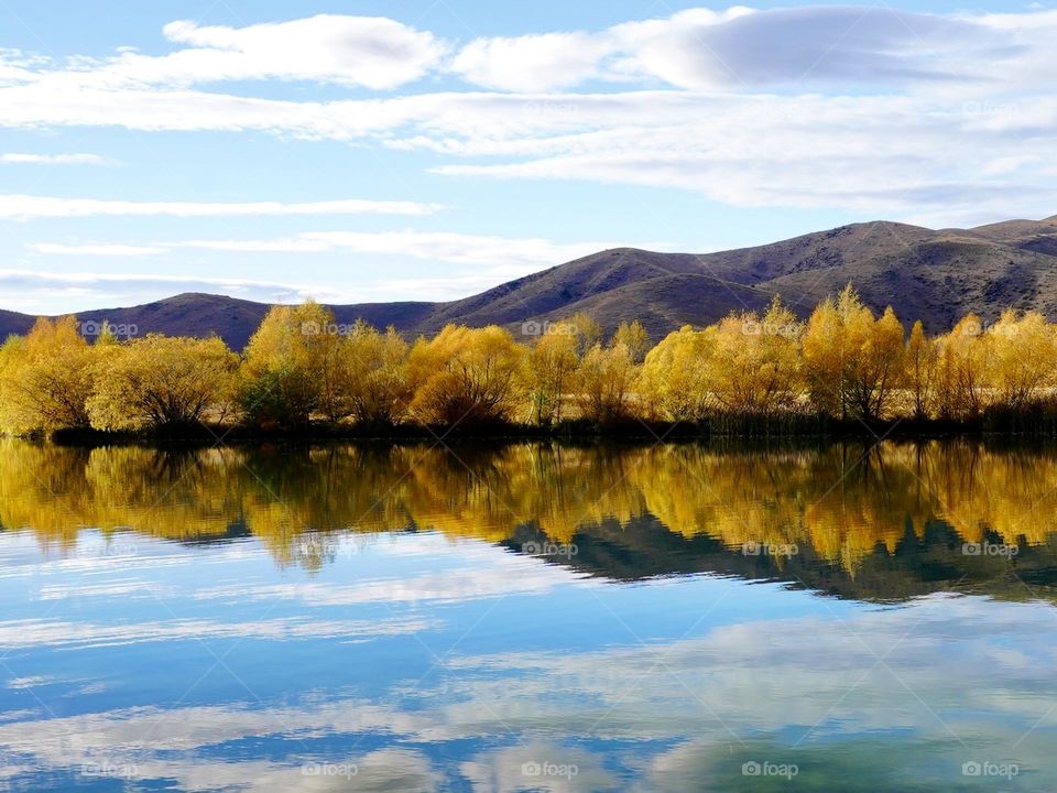 Autumn reflecting  in South Island,New Zealand 