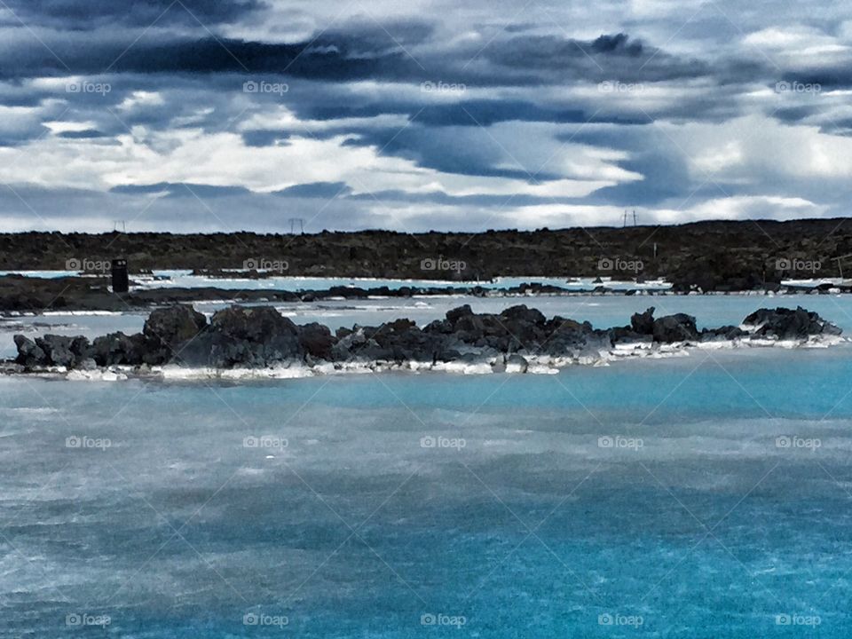 Blue Lagune on Iceland. Blue Lagune with hot springs. 