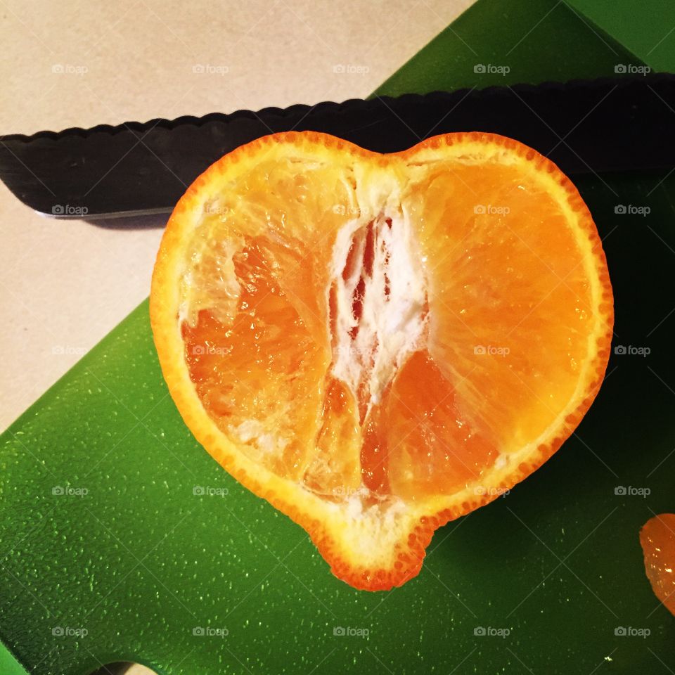Orange heart. I cut into an orange the other day and this heart was the result. 
