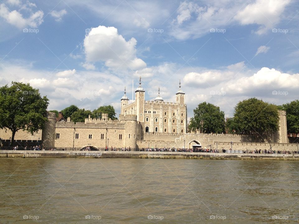 Tower of London . London, 2013, August. Boat view of one of the most beautiful places in London.