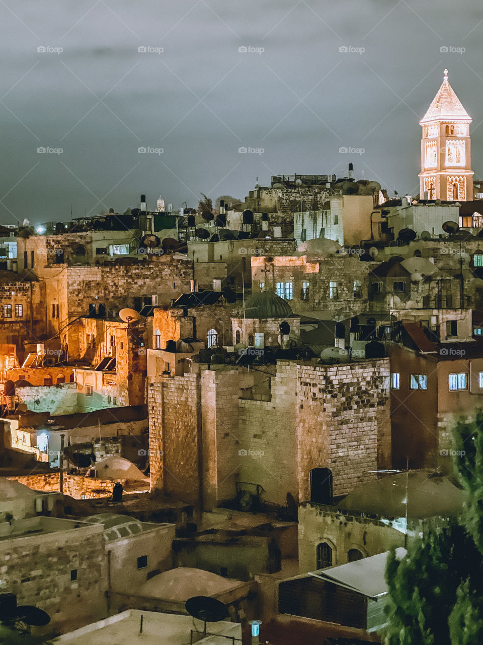 Atmosphere of Jerusalem by night