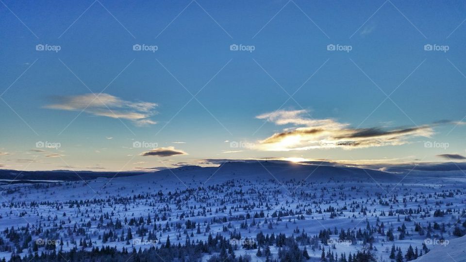 Sunset over Golsfjellet 