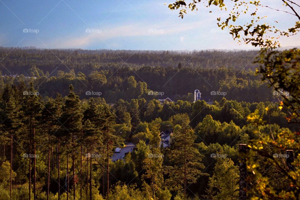 High angle view of a town, Sweden